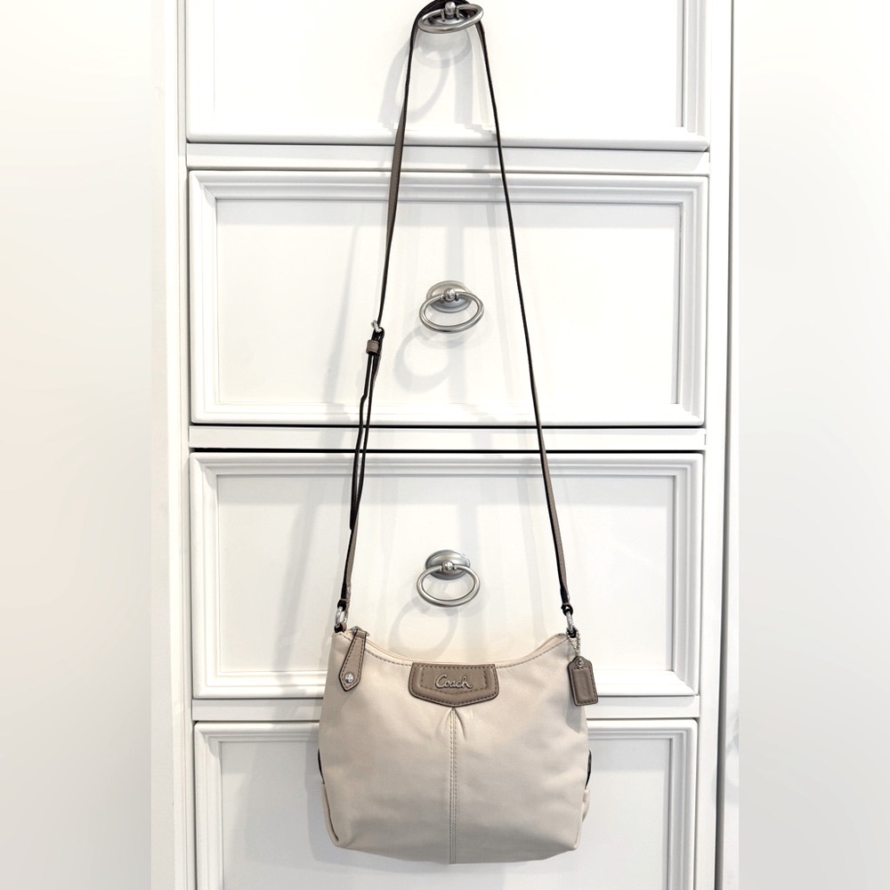 Coach Cream and Tan Crossbody Bag